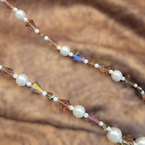 VENDOME VINTAGE 24 in Necklace Amber, White, Aurelius Borealis Art Deco …